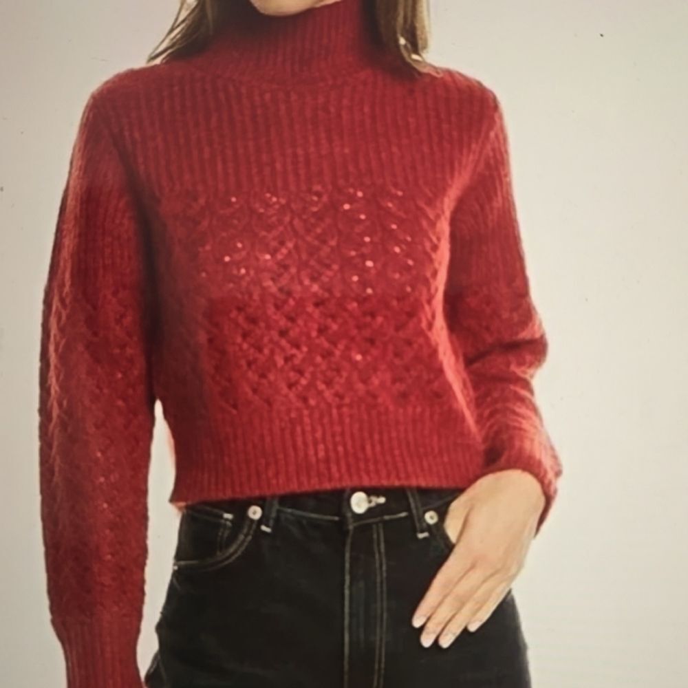 REBECCA TAYLOR Alpaca Blend‎ Cropped Turtleneck Sweater S